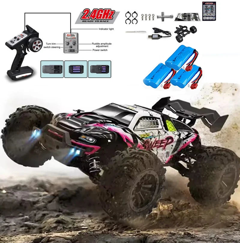 Auto RC 4WD 1:16 de Alta Velocidad 80 KM/H con Control Remoto