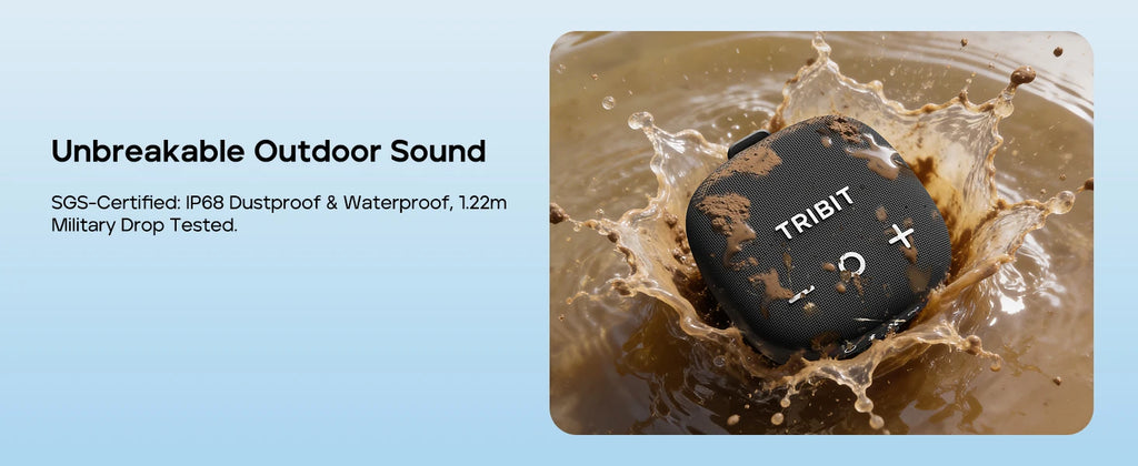Altavoz Inalámbrico Tribit StormBox Micro 3, Sonido XBass de 13W, BT 6.0, 24H de Reproducción, IP68, TWS, Correa y Soporte Magnético para Bicicleta/Aire Libre
