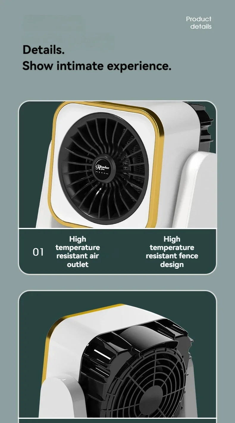 Mini calentador eléctrico para el hogar y dormitorio, pequeño y portátil, con protección contra vuelcos y sobrecalentamiento.