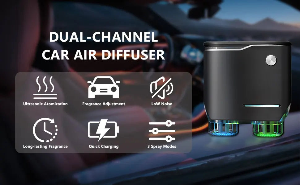 Ambientador para coche, tres resistencias ajustables, máquina de aromaterapia para coche, fragancia de perfume ambientador portátil