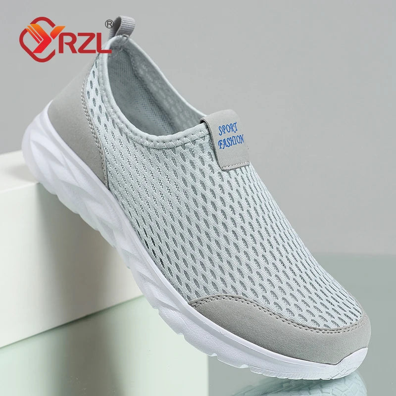 YRZL, zapatillas de deporte para hombre, zapatos informales de malla transpirable para mujer, mocasines antideslizantes de talla grande para exteriores, zapatos de tenis ligeros para caminar para hombre