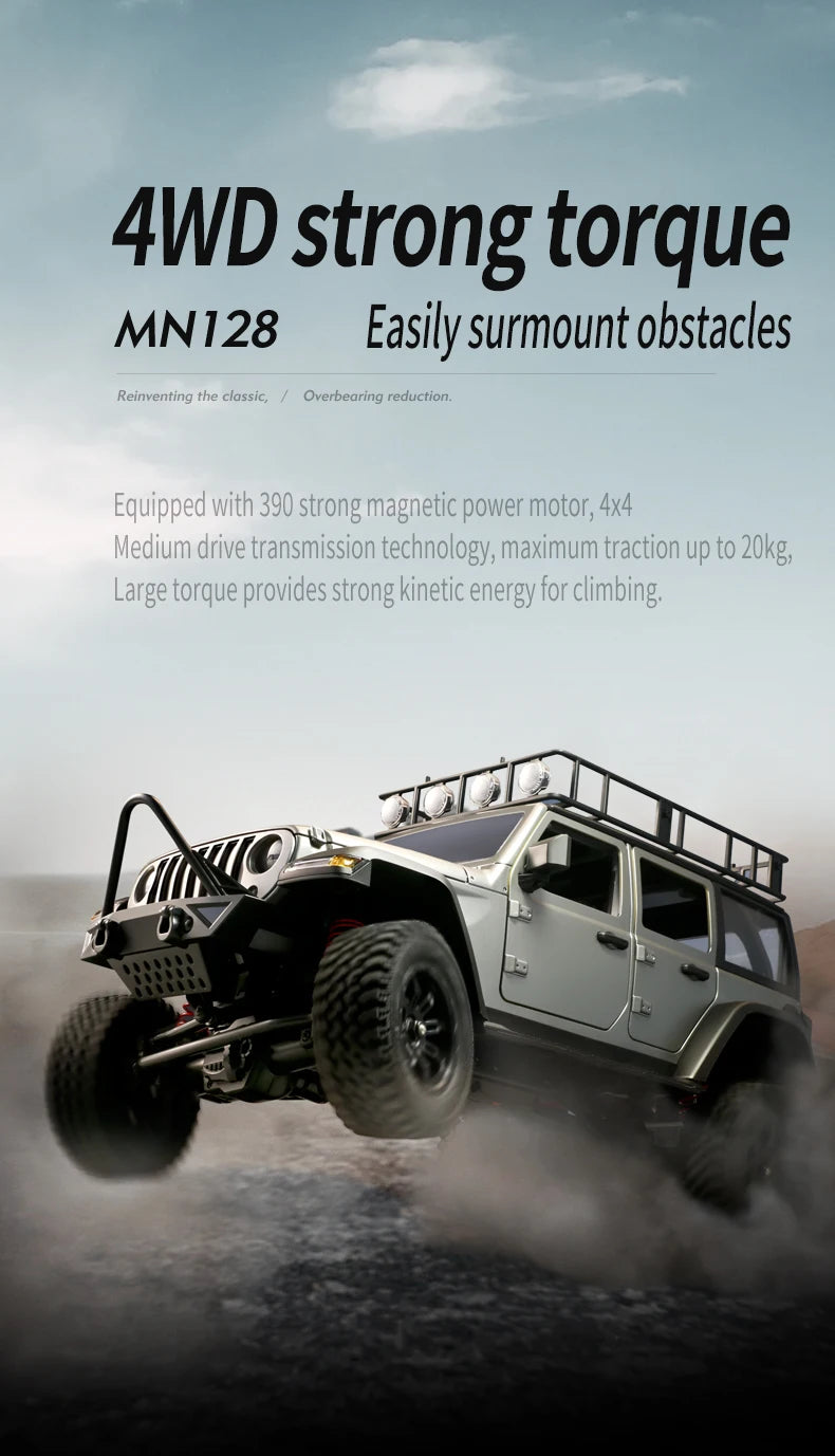 Buggy RC Crawler 4x4, Escala Completa con Luces LED
