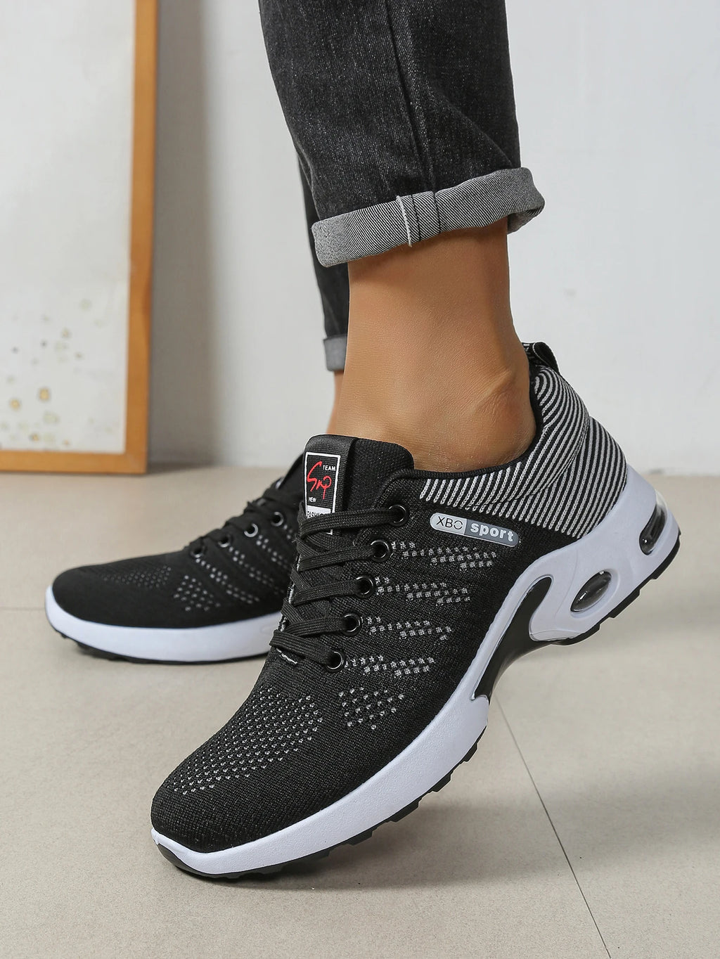 Zapatos para hombre, zapatillas para correr con cordones súper transpirables a la moda, comodidad antideslizante, duradera y con almohada, zapatillas de deporte de moda para hombre