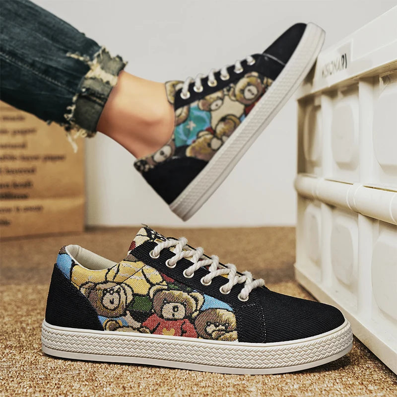 Zapatos informales de tela para hombre, zapatos para caminar al aire libre, ligeros y transpirables, para primavera y verano, zapatos planos cómodos y a la moda para jóvenes