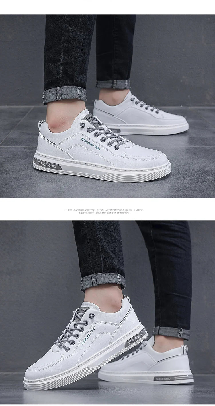 Zapatos de cuero para hombre, zapatos de Cricket cómodos e informales, zapatillas de deporte de moda para hombre, zapatos de conducción ligeros
