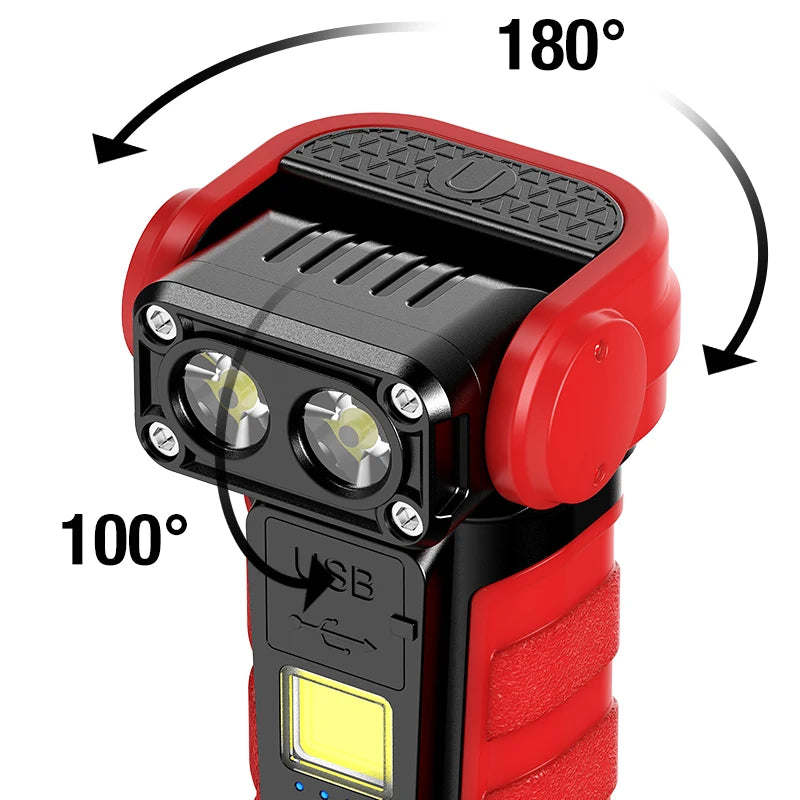 Linterna de Bolsillo LED Magnética Mini Llavero Alta Potencia