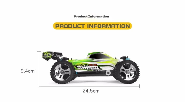 WLtoys A959 - B Actualización 2.4G 4WD RC Coche todoterreno 1:18 Juguete de deriva de alta velocidad a escala completa