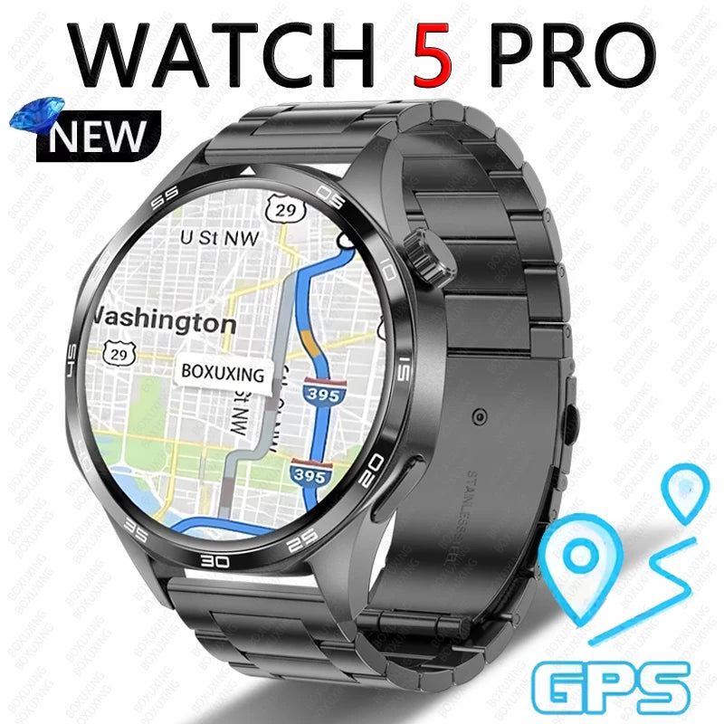 Reloj Inteligente 5 Pro con AMOLED, GPS, NFC, Brújula y Llamadas Bluetooth