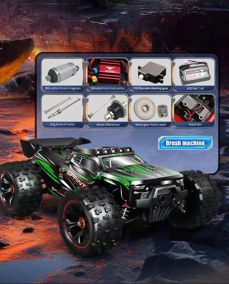 Coche teledirigido 1:16, 85 KM/H o 50 KM/H, 4WD, con Control remoto LED, camión Monster 4x4 de deriva de alta velocidad para niños vs Wltoys 124017   Juguetes