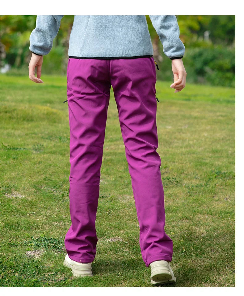 Pantalones informales de invierno con forro polar para mujer con cinturón, resistentes al viento, resistentes al desgaste, repelentes al agua, con múltiples bolsillos, adecuados para el trabajo diario y actividades al aire