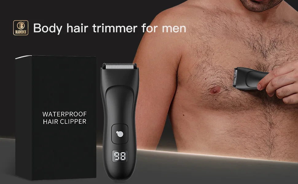    Recortadora de vello corporal para hombres, afeitadora recargable para barba, depiladora de pecho, axilas e ingle