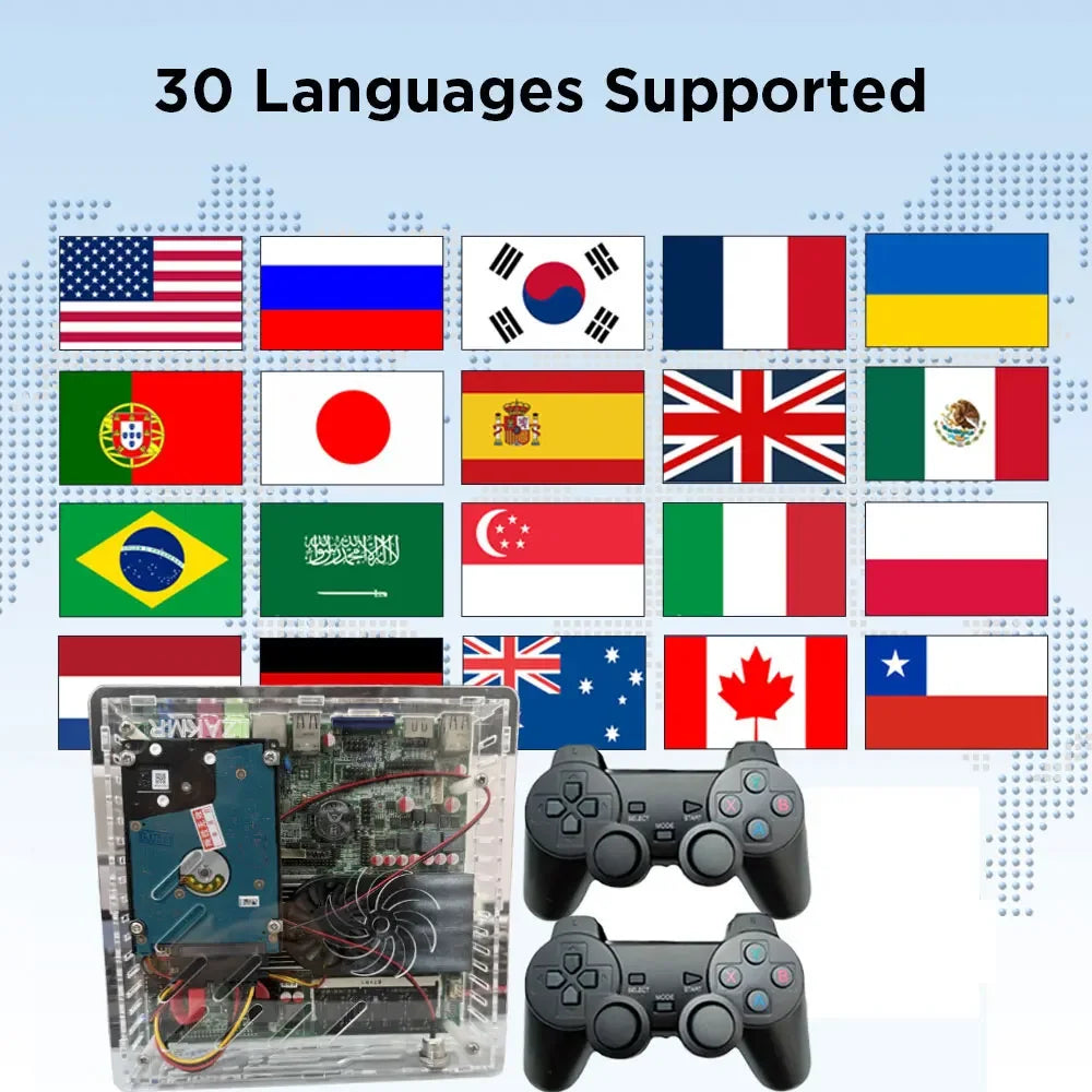 Consola Dual System Super U7 Plug&Play para TV, 500G/1T ROM, +70000 Juegos Retro, 4G RAM, +60 Emuladores para Wii, PS2, SS, DC, PSP, GAMECUBE