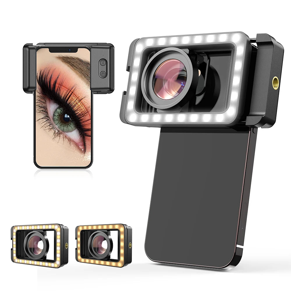Lente Macro 15X APEXEL con Luz LED para iPhone y Samsung