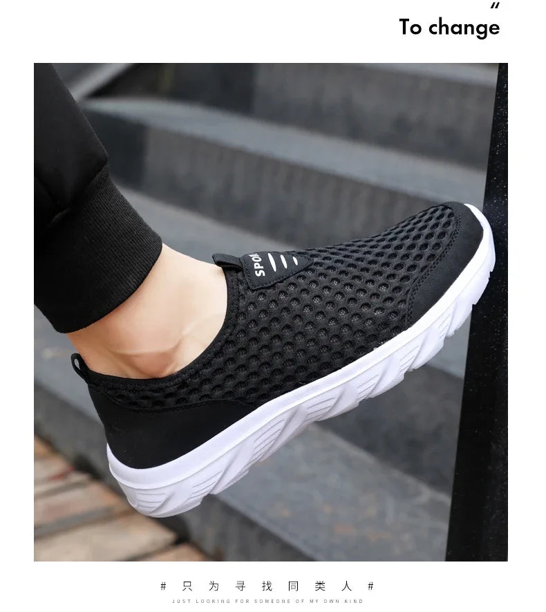 YRZL, zapatos informales ligeros para hombre, zapatillas informales transpirables sin cordones para hombre, zapatos planos antideslizantes para caminar al aire libre, talla 39-46