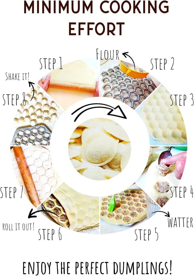 Fabricante de raviolis ruso con 37 agujeros, molde para dumplings, aleación de aluminio, Pelmeni, fabricante de dumplings de carne, cortador de dumplings hecho a mano JT567