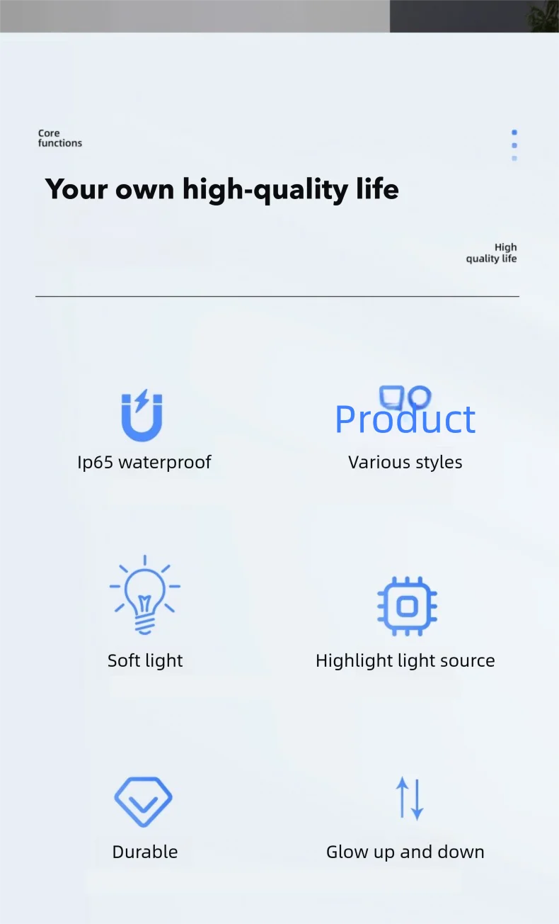 Lámpara de Pared LED Exterior IP65 Impermeable Moderna para Hogar