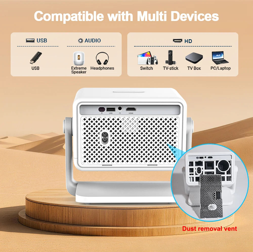 Proyector PG370MAX Full HD 1080P 4K Android WiFi 5G para cine en casa