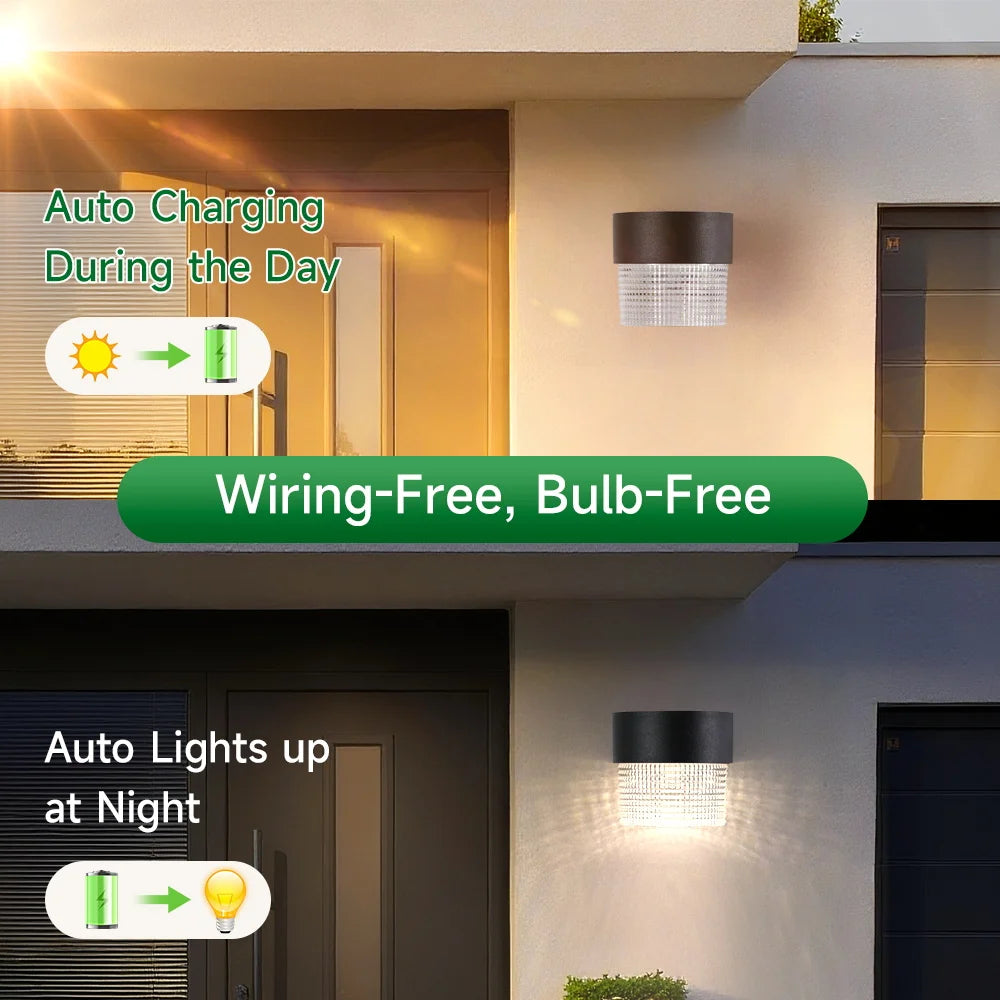 Lámpara Solar LED de Pared para Jardín - Impermeable con RGB