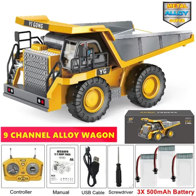 Excavadora, Volquete y Bulldozer RC 4WD con Control Remoto, Vehículos de Construcción