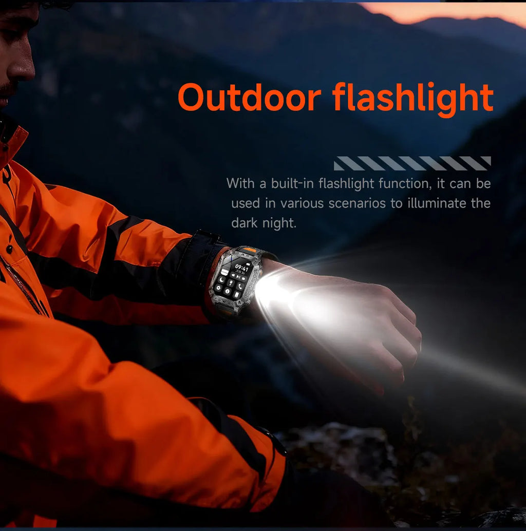 Nuevo Reloj Inteligente Militar TANK Ultra PRO 2026 para Hombre, Batería Grande de 1400mAh, Linterna, GPS, Resistente al Agua 10ATM, Llamadas Bluetooth, Reloj Deportivo Inteligente