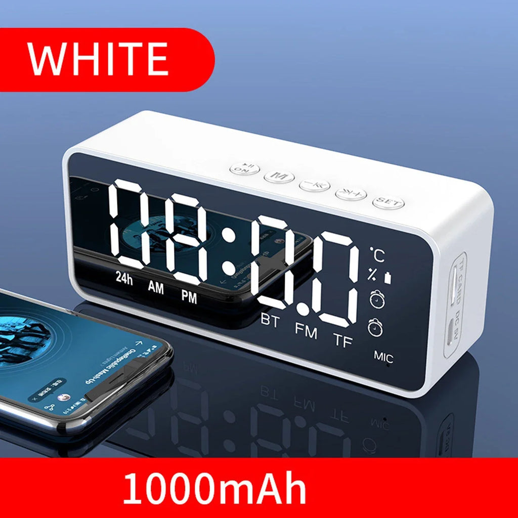 Altavoz Bluetooth Inalámbrico, Reloj Despertador, Radio FM Portátil, Subwoofer, Caja de Sonido, Mini Lámpara, Woofers, Caixa De Som, Coluna, Bocina