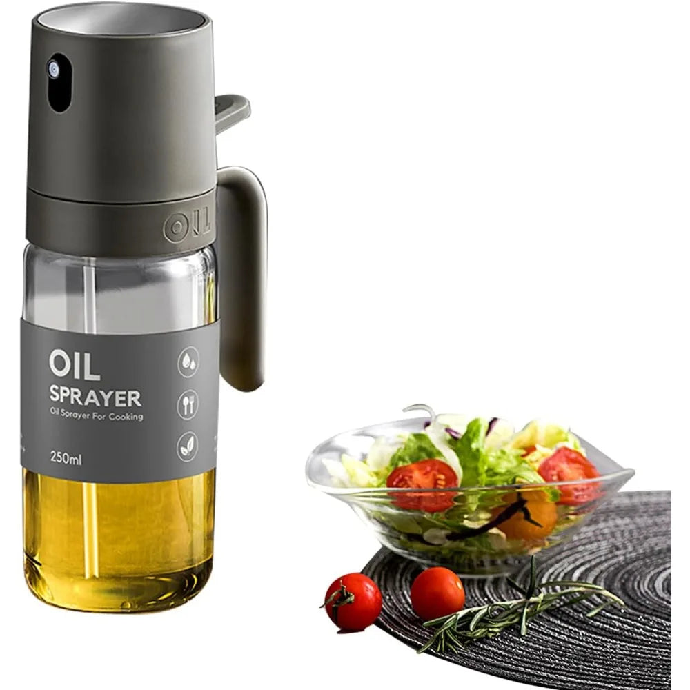 Pulverizador de aceite, herramientas de cocina para cocinar, pulverizador de aceite de vidrio de borosilicato, botella pulverizadora de aceite de 250ml para barbacoa, cocina, hornear y asar