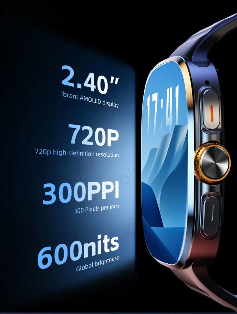 Reloj inteligente M99 Original con pantalla Amoled de 2,4 pulgadas, tarjeta Sim 4G/5G, GPS, WIFI 190 °   Reloj inteligente Android 10.0 con juego de cámara giratoria