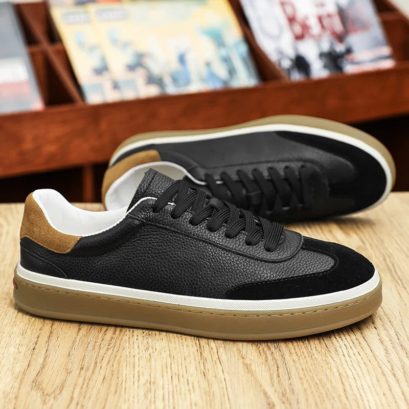 Zapatos casuales de cuero genuino para hombre, ligeros y cómodos