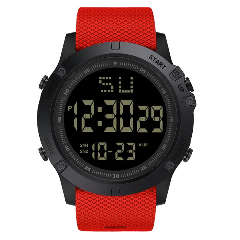 Relojes deportivos para hombre, esfera negra, reloj deportivo militar multifunción, reloj electrónico Digital LED resistente al agua para hombre y niño