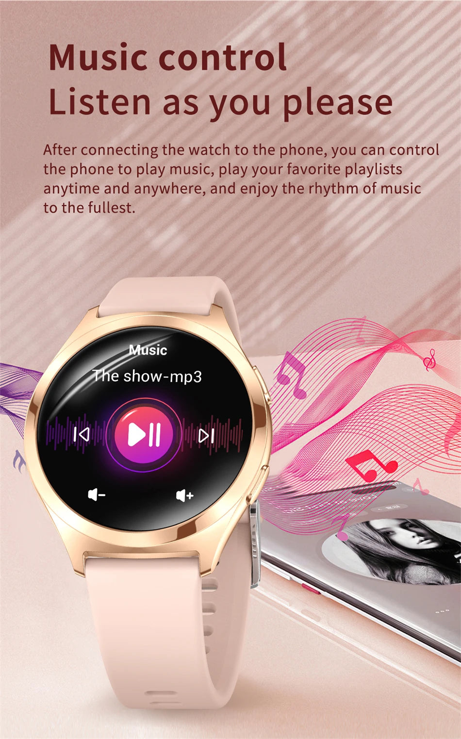 Reloj Inteligente LIGE AMOLED para Mujer Bluetooth