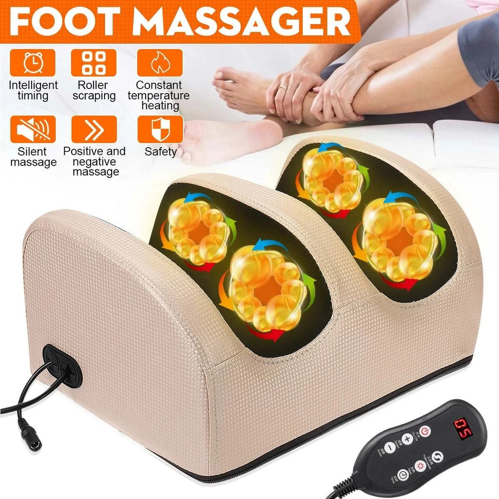 Masajeador de Pies Eléctrico con Calor, Vibración y Control Remoto