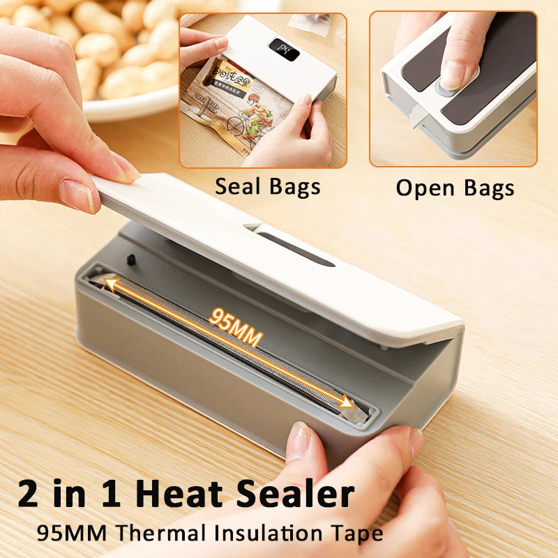 Mini sellador de bolsas térmico recargable para empaque de alimentos