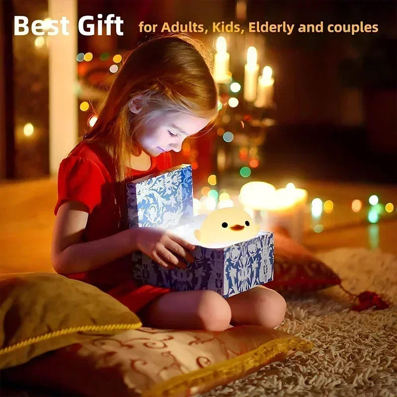 Lámpara Nocturna Do Do Duck, Lámpara de Noche de Silicona Suave para Habitación Infantil, Lámparas de Mesa Táctiles Recargables por USB para Dormitorios, Decoración de Sala de Estar