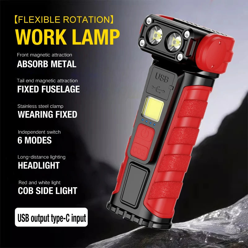 Linterna de Bolsillo LED Magnética Mini Llavero Alta Potencia