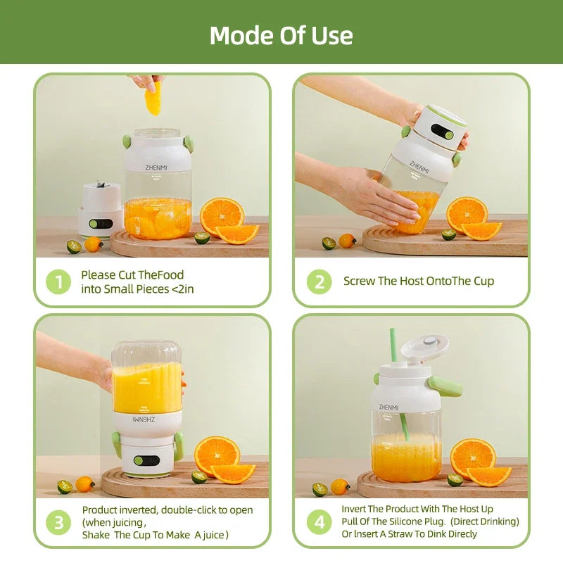 Exprimidor Eléctrico Portátil 1L con Carga USB