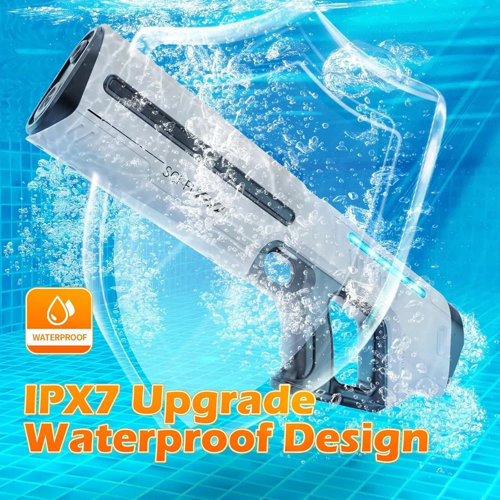 Pistola de Agua Eléctrica para Adultos, Potente Pistola de Agua Automática con Succión, Regalo de Verano, Juego para Playa, Piscina, Jardín, Diversión al Aire Libre