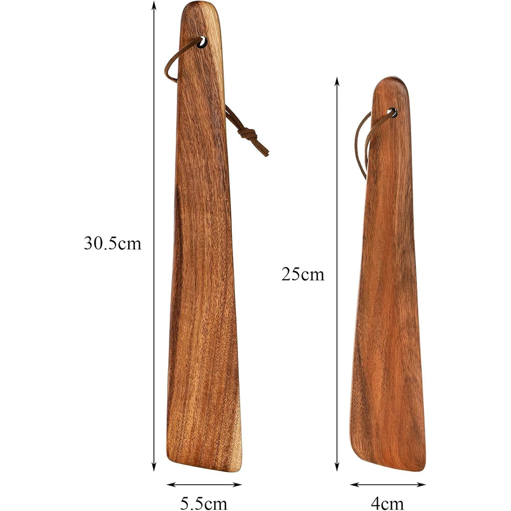 LMETJMA Espátula de madera de acacia, juego de utensilios de cocina de madera plana, espátula de madera no tóxica para voltear, rebanar y raspar