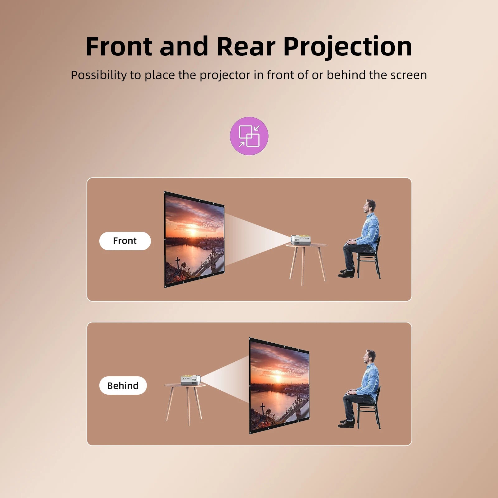 Pantalla de proyección Salange plegable de doble cara para interior y exterior