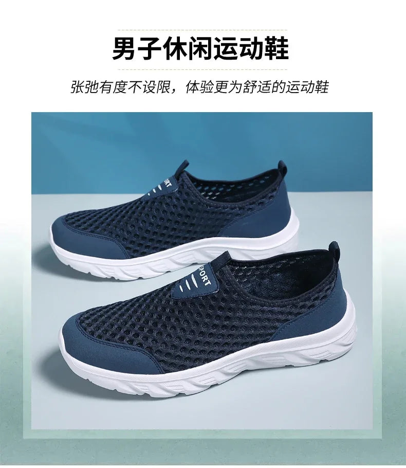 YRZL, zapatos informales ligeros para hombre, zapatillas informales transpirables sin cordones para hombre, zapatos planos antideslizantes para caminar al aire libre, talla 39-46