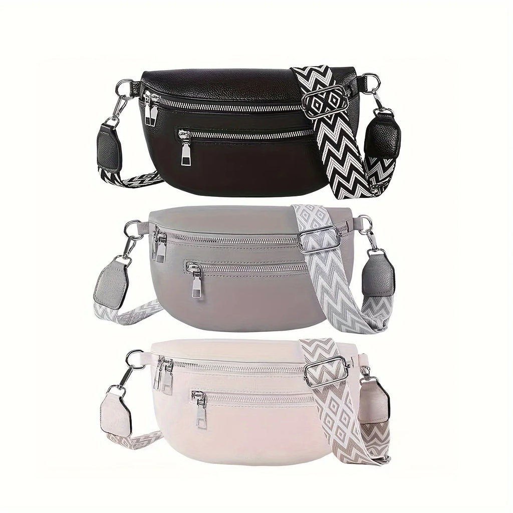 Riñonera de Cuero Suave para Mujer Bolso Pecho Cruzado Moda