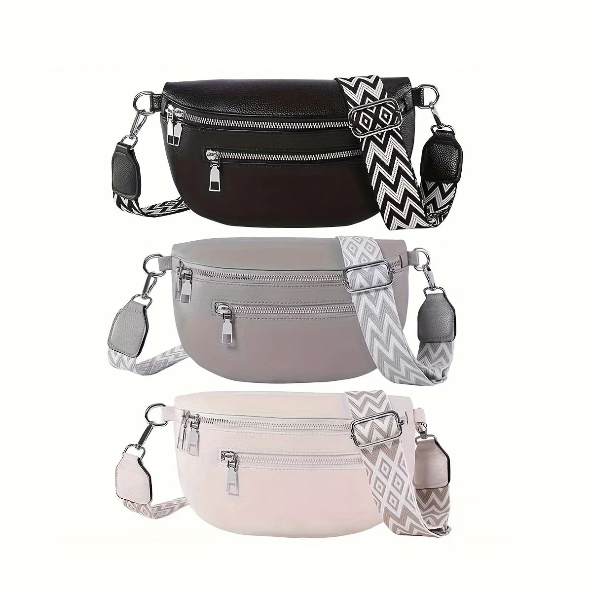 Riñonera de Cuero Suave para Mujer Bolso Pecho Cruzado Moda