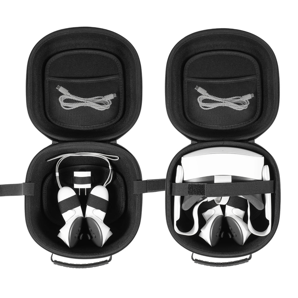 Estuche de transporte duro Compatible con auriculares VR Oculus Meta Quest 3S/Quest 3/Quest 2 y funda de accesorios para controlador táctil