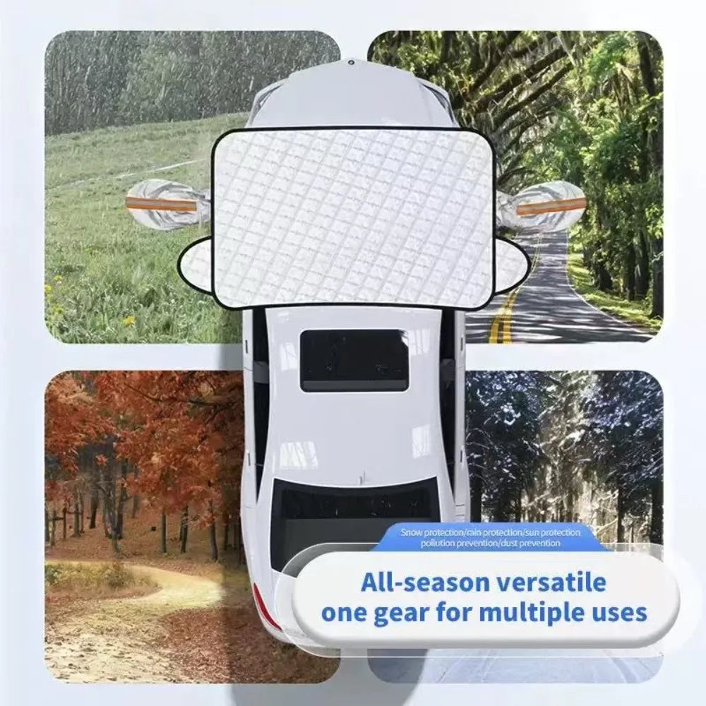Cubierta de nieve de invierno para coche para hielo y nieve, cubierta de nieve para parabrisas de coche, anticongelante y anti escarcha de invierno, adecuada para la mayoría de los coches