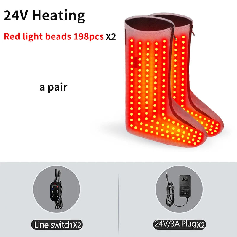Masajeador de Piernas y Pies con Calor Envolvente, Calentador de Pies para el Invierno, Terapia de Luz Roja, Alivio para Dedos Doloridos y Adormecidos, Estimula la Circulación Sanguínea