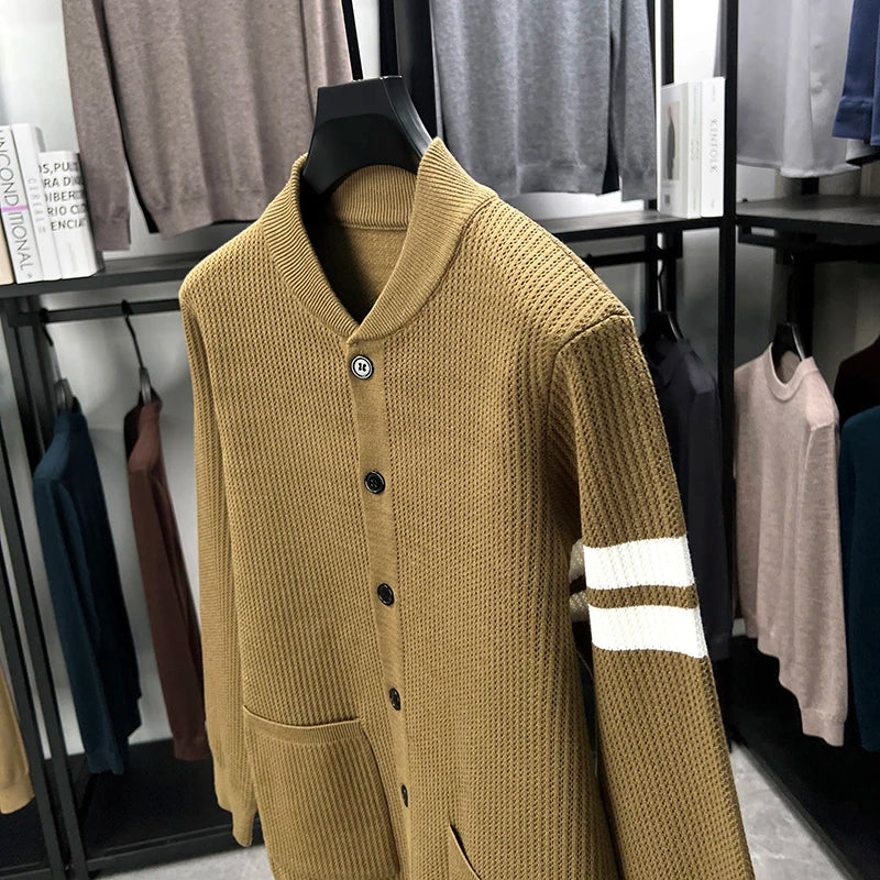 Cárdigan para Hombre con Bloques de Color y Botonadura