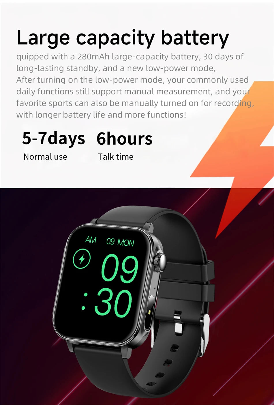 Smartwatch LIGE con llamadas Bluetooth, monitor de salud y carga rápida tipo C