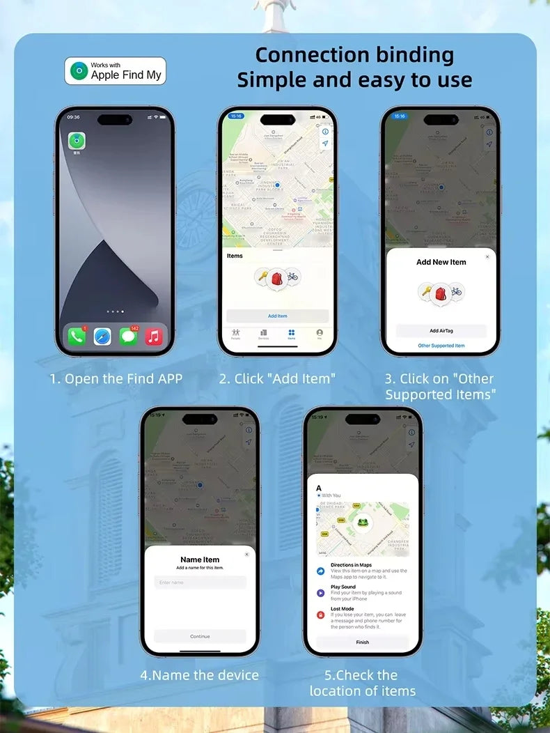 Mini dispositivo de seguimiento para Apple Find My Key, buscador inteligente de niños, localizador de mascotas, GPS para coche, rastreador perdido, rastreador inteligente Bluetooth, sistema IOS