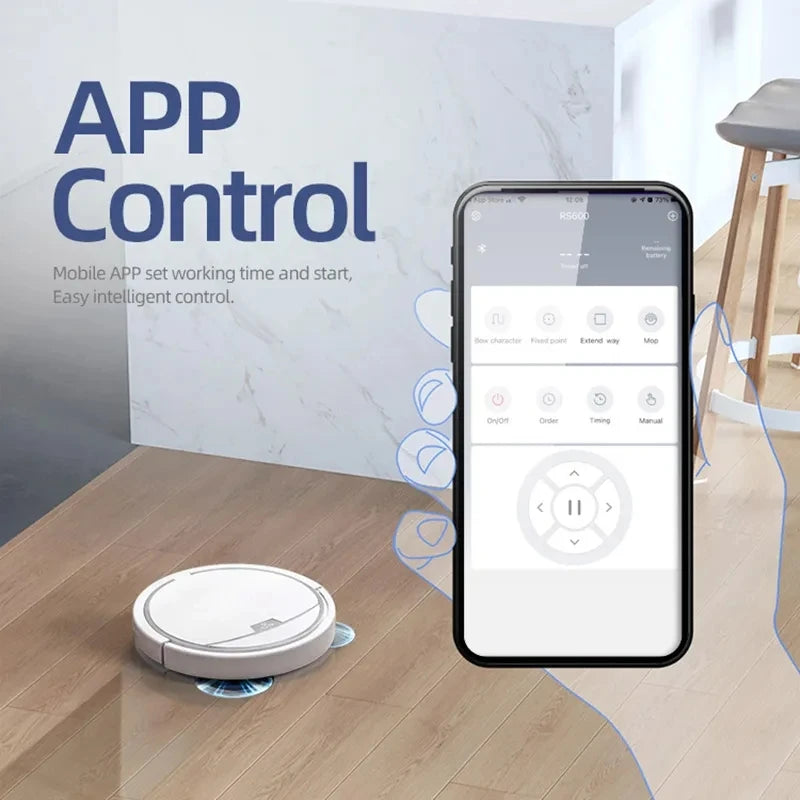 Aspiradora Inteligente Inalámbrica con Control por App, Barrido Húmedo y Seco