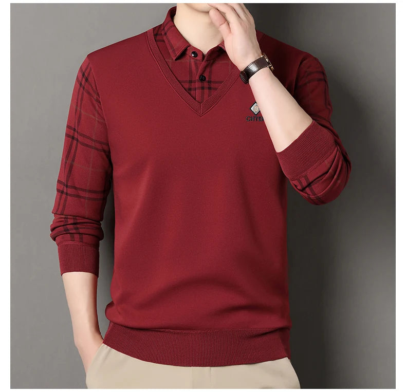 Suéter de Punto a Cuadros para Hombre | Cuello Cuadrado