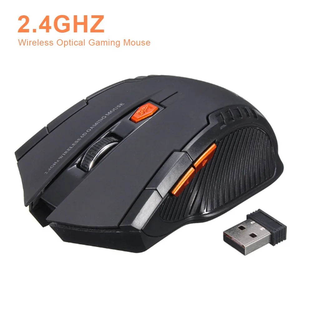 Ratón Inalámbrico 113, Ratón Óptico Inalámbrico de 2.4GHz con Receptor USB, Ratón Inalámbrico Portátil de 6 Botones para Computadoras Portátiles